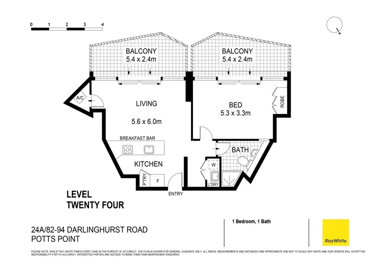 Floorplan of Homely apartment listing, 24A/82-94 Darlinghurst Road, Potts Point NSW 2011