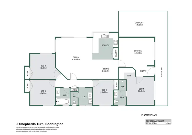 Floorplan of Homely house listing, 5 Shepherds Turn, Boddington WA 6390