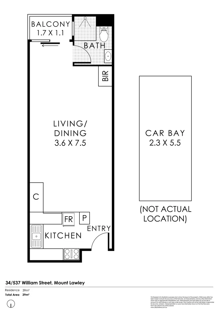 Floorplan of Homely apartment listing, 34/537 William Street, Mount Lawley WA 6050