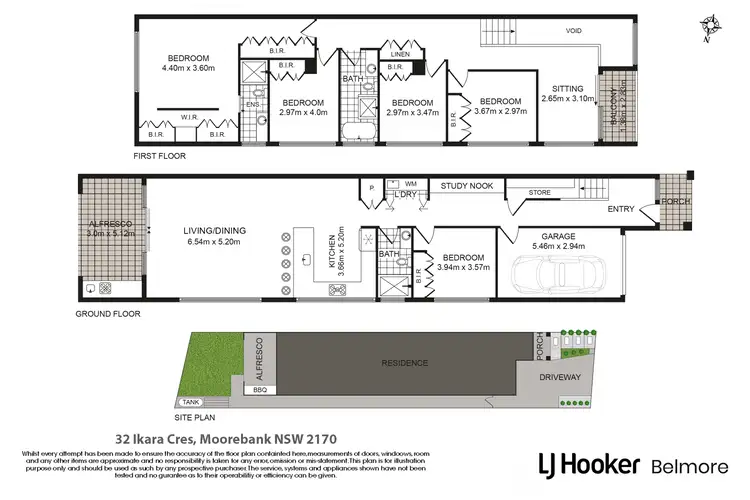 Floorplan of Homely semi-detached listing, 32 Ikara Crescent, Moorebank NSW 2170