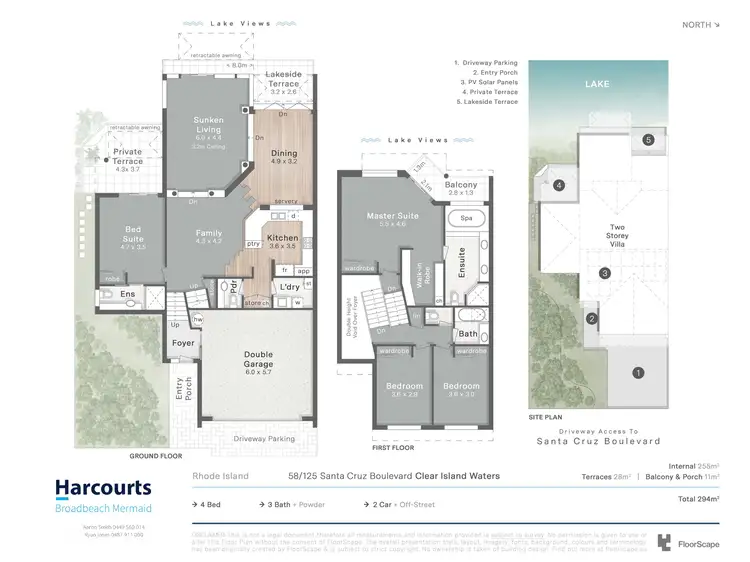 Floorplan of Homely townhouse listing, 1 Fonthac/125 Santa Cruz Boulevard, Clear Island Waters QLD 4226