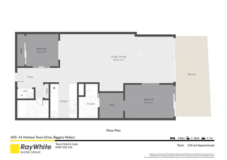 Floorplan of Homely apartment listing, 605/41 Harbour Town Drive, Biggera Waters QLD 4216