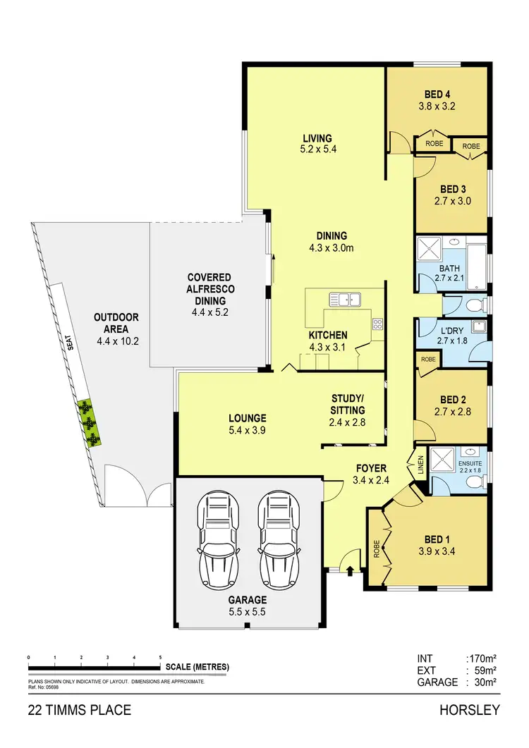 Floorplan of Homely house listing, 22 Timms Place, Horsley NSW 2530