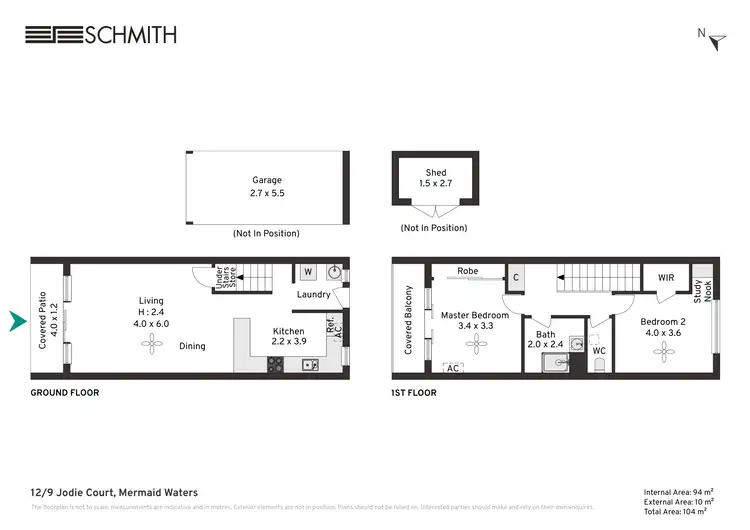 Floorplan of Homely townhouse listing, 12/9 Jodie Court, Mermaid Waters QLD 4218