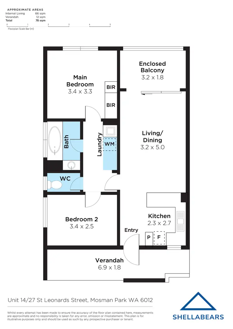 Floorplan of Homely apartment listing, 14/27 St Leonards Street, Mosman Park WA 6012