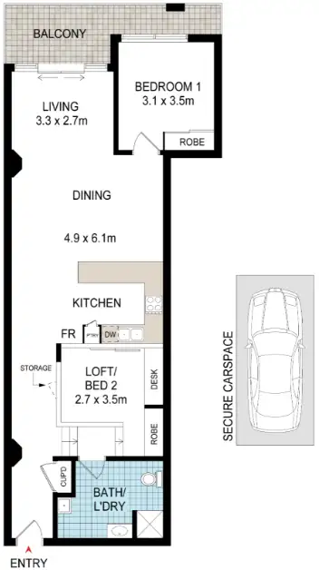 Floorplan of Homely unit listing, 218/1 Missenden Road, Camperdown NSW 2050