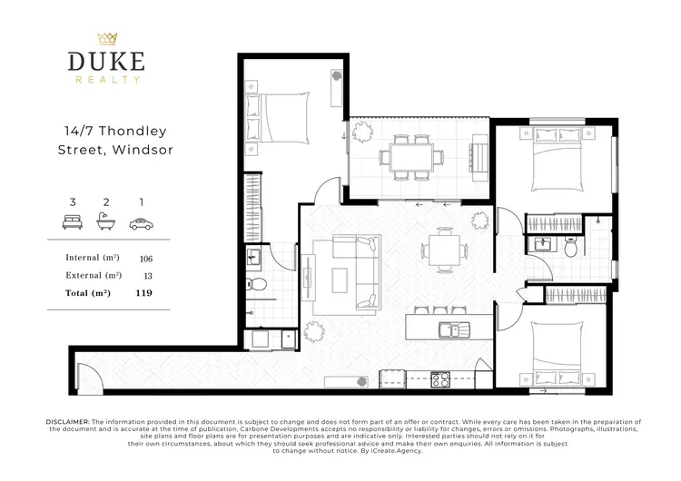 Floorplan of Homely apartment listing, 14/7 Thondley Street, Windsor QLD 4030