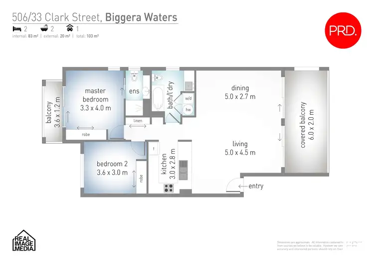 Floorplan of Homely apartment listing, 506/33 Clark Street, Biggera Waters QLD 4216