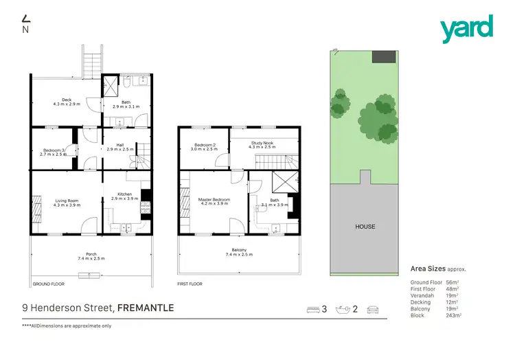 Floorplan of Homely townhouse listing, 9 Henderson Street, Fremantle WA 6160
