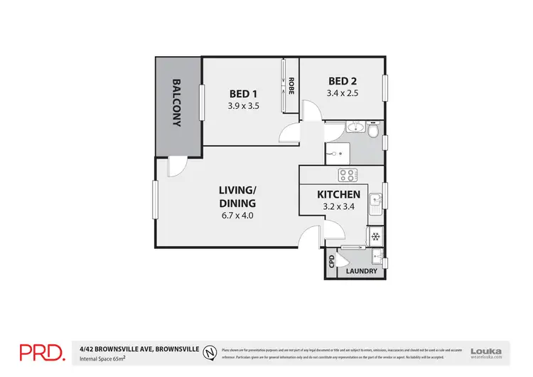 Floorplan of Homely apartment listing, 4/42-50 Brownsville Avenue, Brownsville NSW 2530