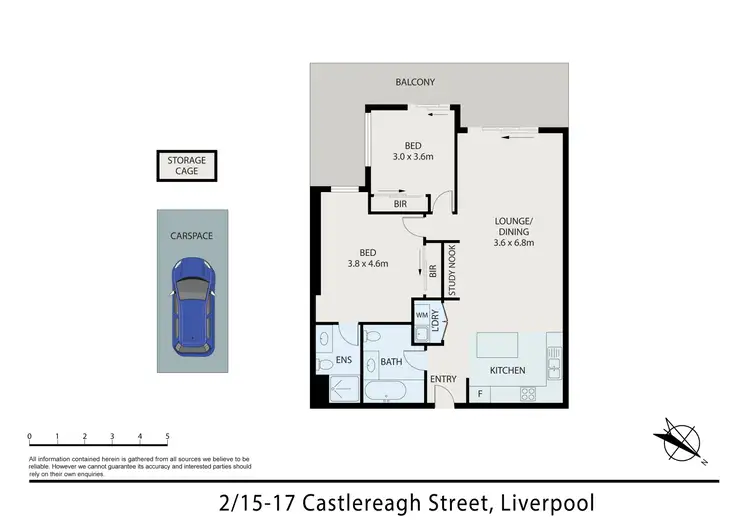 Floorplan of Homely apartment listing, 2/15-17 Castlereagh Street, Liverpool NSW 2170