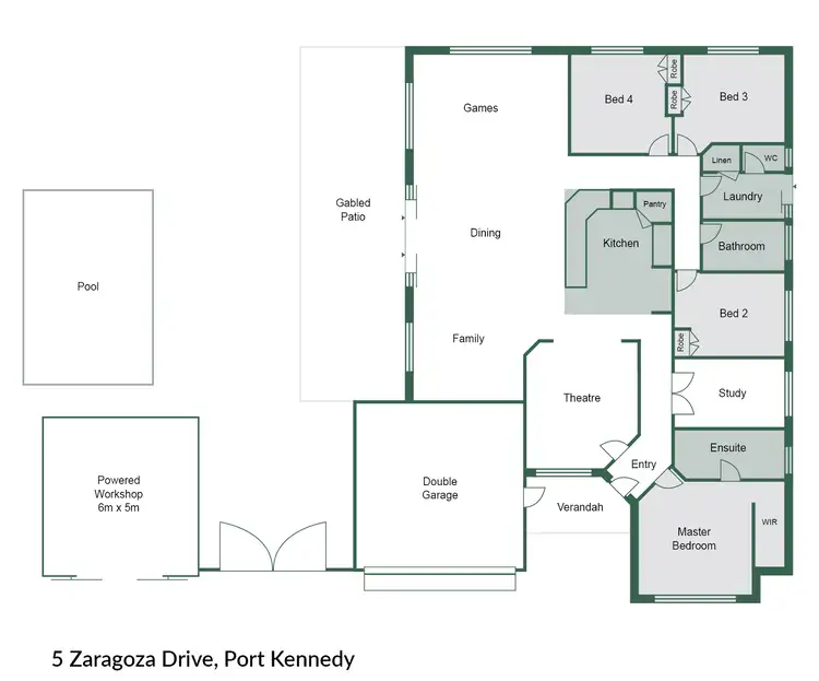 Floorplan of Homely house listing, 5 Zaragoza Drive, Port Kennedy WA 6172