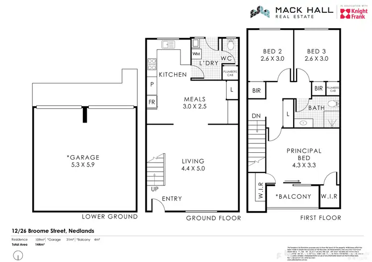 Floorplan of Homely townhouse listing, 12/26 Broome Street, Nedlands WA 6009