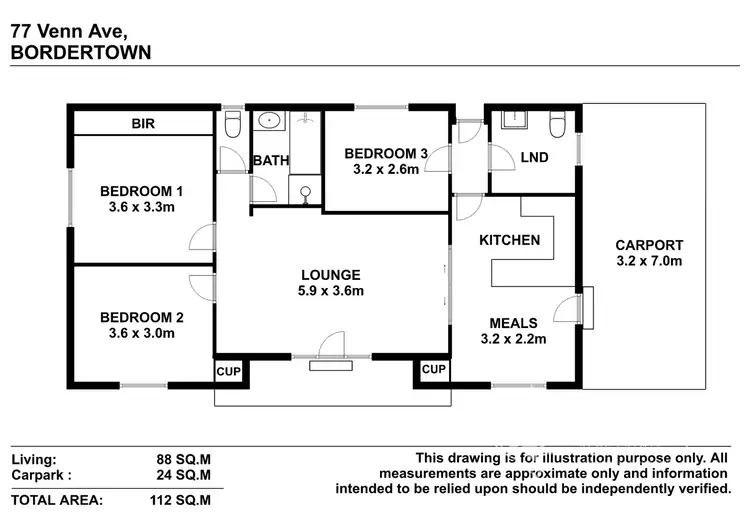 Floorplan of Homely house listing, 77 Venn Avenue, Bordertown SA 5268