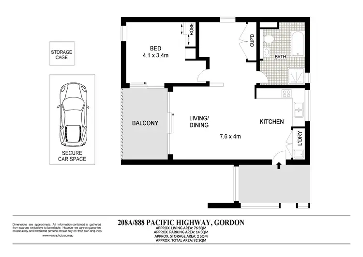 Floorplan of Homely apartment listing, 208/888A Pacific Highway, Gordon NSW 2072