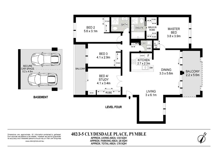 Floorplan of Homely apartment listing, 402/3-5 Clydesdale Place, Pymble NSW 2073