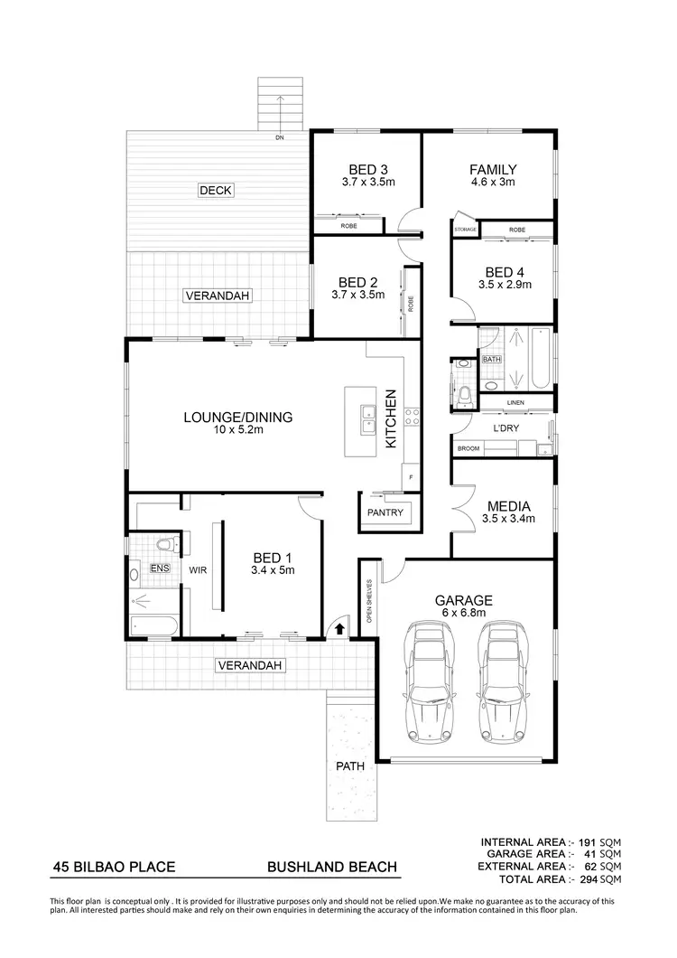 Floorplan of Homely house listing, 45 Bilboa Place, Bushland Beach QLD 4818