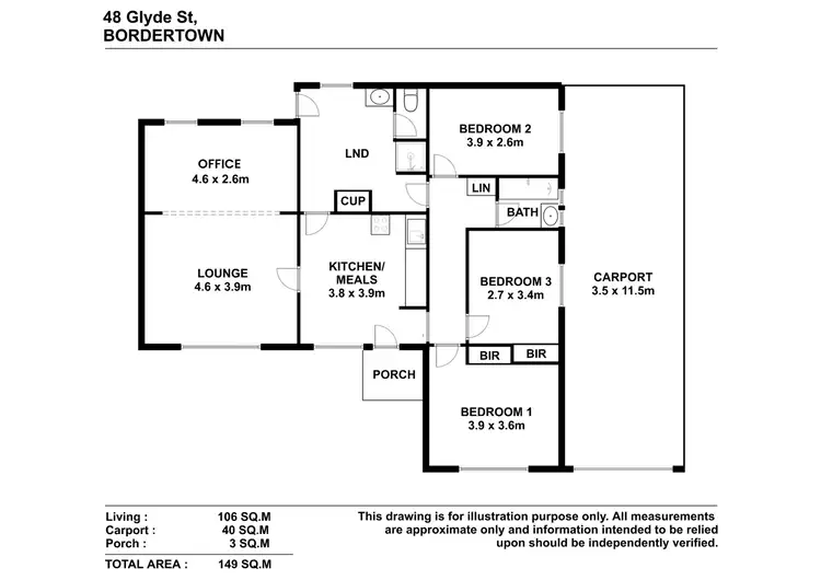 Floorplan of Homely house listing, 48 Glyde Street, Bordertown SA 5268