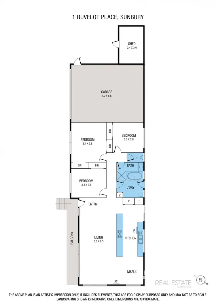 Floorplan of Homely house listing, 1 Buvelot Place, Sunbury VIC 3429