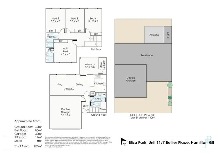 Floorplan of Homely townhouse listing, 11/7 Bellier Place, Hamilton Hill WA 6163