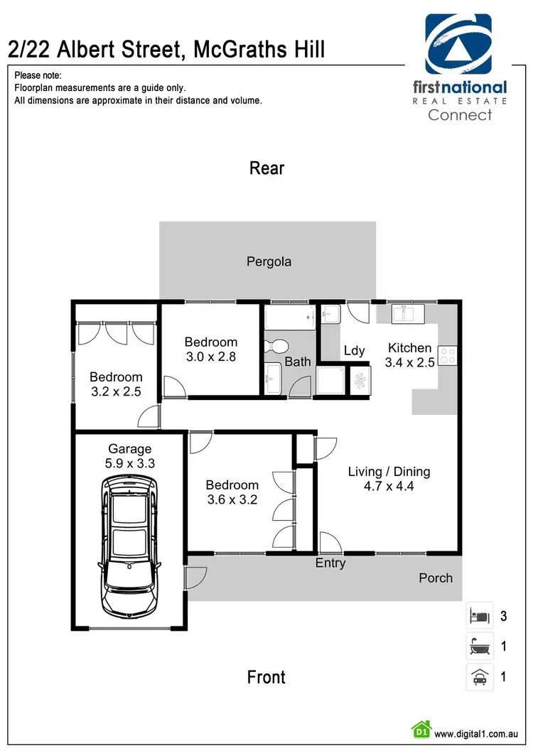 Floorplan of Homely semi-detached listing, 2/22 Albert Street, Mcgraths Hill NSW 2756