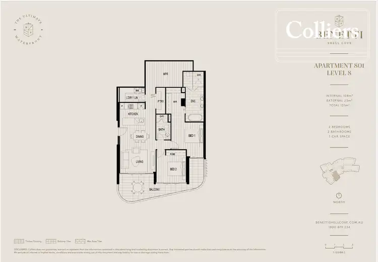 Floorplan of Homely apartment listing, 801/10 Waterfront Promenade, Shell Cove NSW 2529