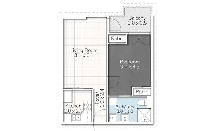 Floorplan of Homely apartment listing, 4/2 Ballymore Street, Kelvin Grove QLD 4059