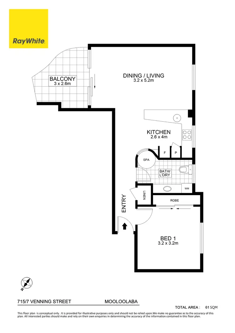 Floorplan of Homely unit listing, 715/7 Venning Street, Mooloolaba QLD 4557