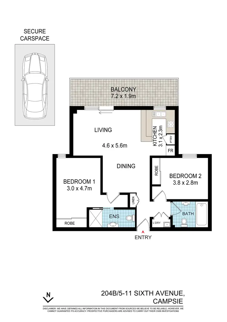 Floorplan of Homely apartment listing, 204B/5-11 Sixth Avenue, Campsie NSW 2194