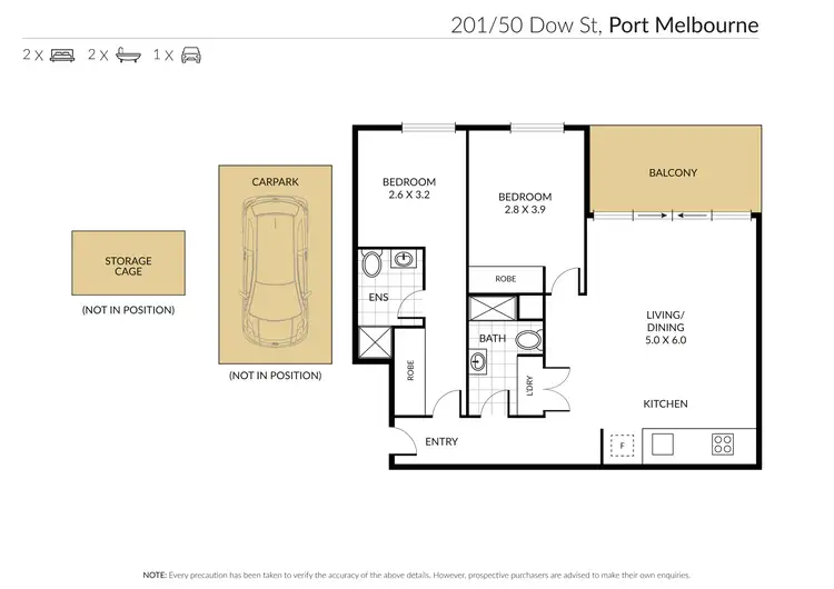 Floorplan of Homely apartment listing, 201/50 Dow Street, Port Melbourne VIC 3207