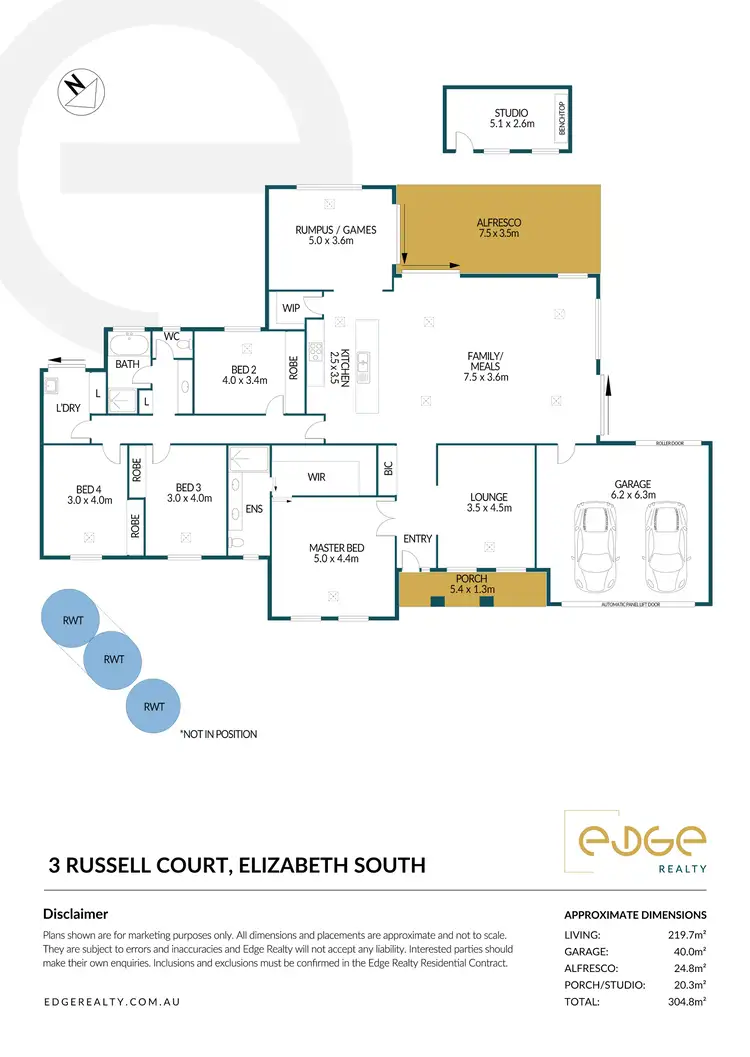 Floorplan of Homely house listing, 3 Russell Court, Elizabeth South SA 5112