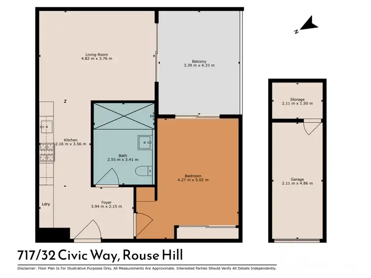 Floorplan of Homely apartment listing, 717/32 Civic Way, Rouse Hill NSW 2155