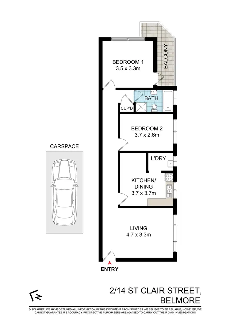 Floorplan of Homely apartment listing, 2/14 St Clair Street, Belmore NSW 2192