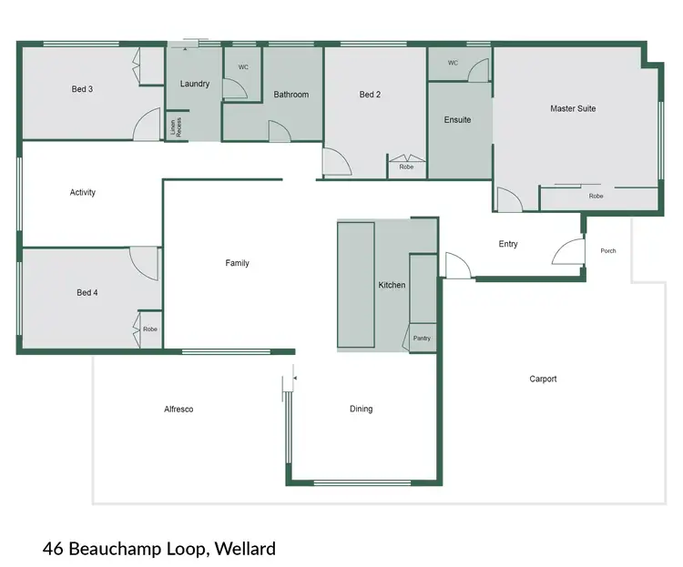 Floorplan of Homely house listing, 46 Beauchamp Loop, Wellard WA 6170