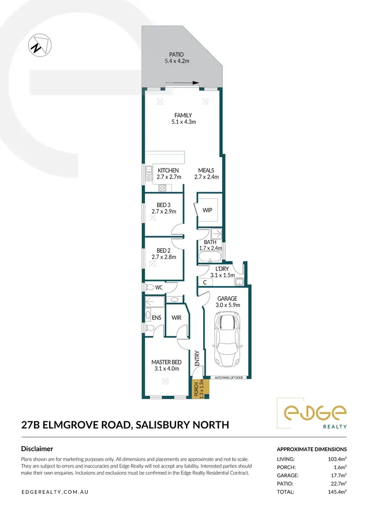 Floorplan of Homely house listing, 27B Elmgrove Road, Salisbury North SA 5108
