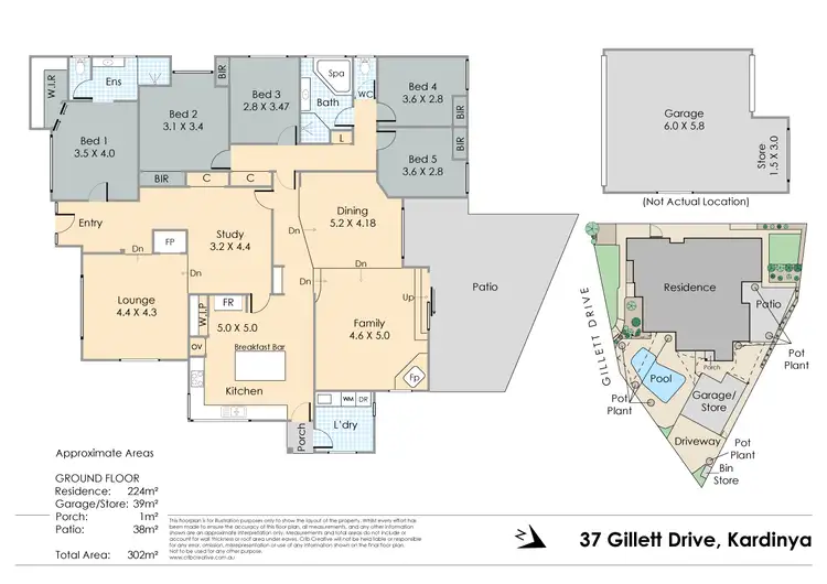 Floorplan of Homely house listing, 37 Gillett Drive, Kardinya WA 6163