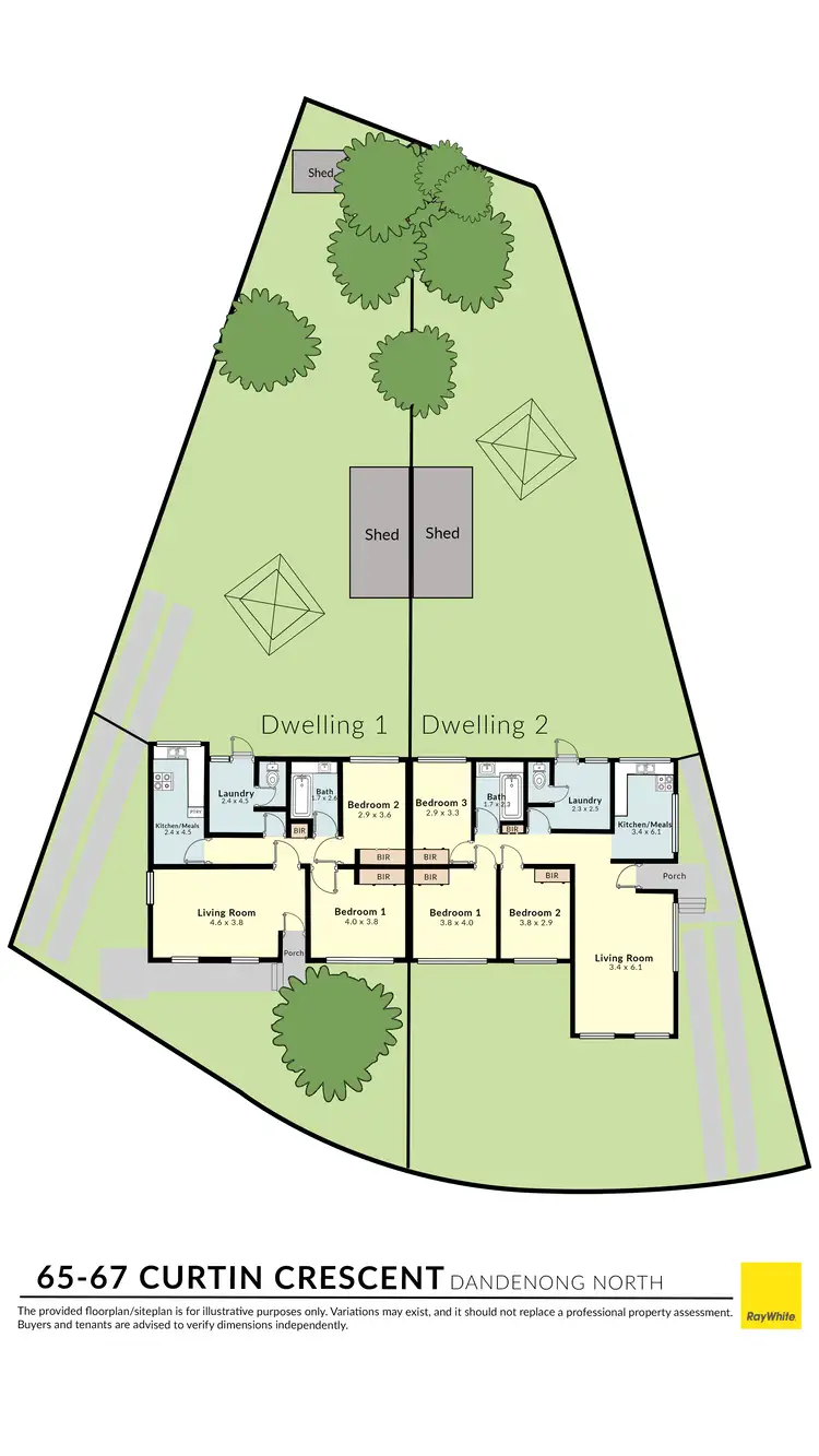 Floorplan of Homely house listing, 65-67 Curtin Crescent, Dandenong North VIC 3175