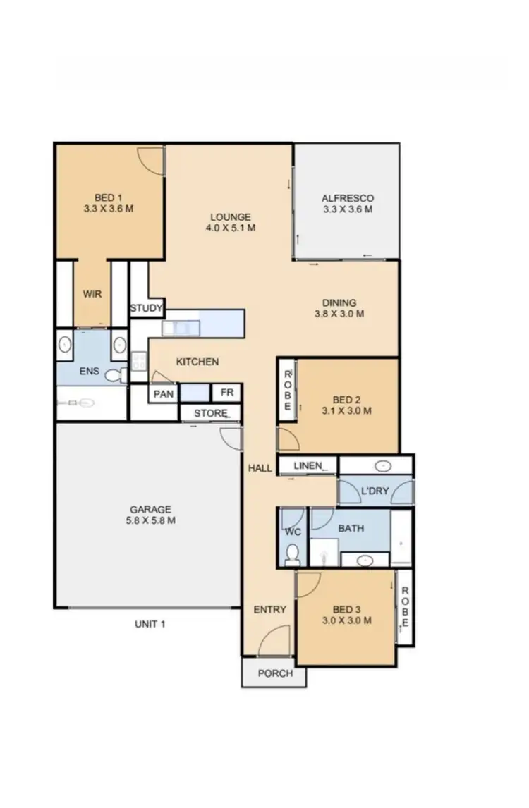 Floorplan of Homely house listing, 1/7 McGrory Drive, Kearneys Spring QLD 4350
