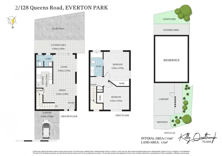 Floorplan of Homely townhouse listing, 2/128 Queens Road, Everton Park QLD 4053