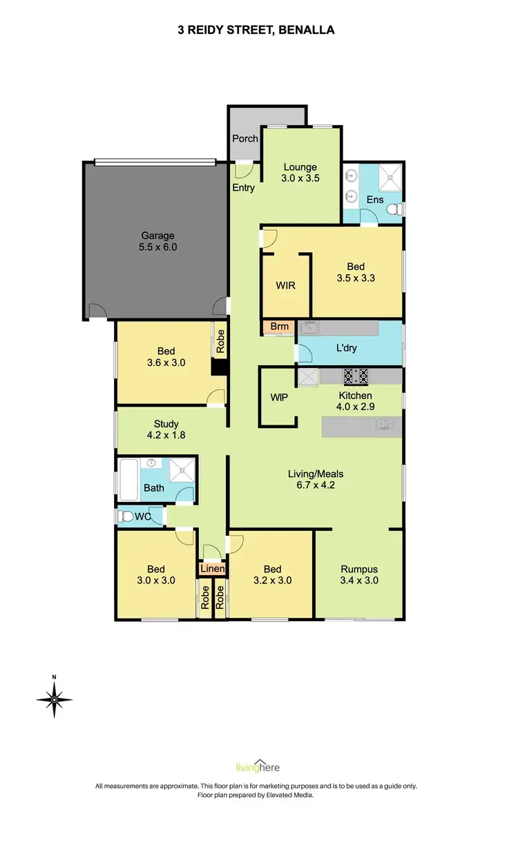 Floorplan of Homely house listing, 3 Reidy Street, Benalla VIC 3672