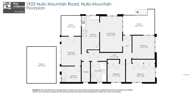 Floorplan of Homely rural property listing, 1922 Nullo Mountain Road (Nullo Mountain), Rylstone NSW 2849