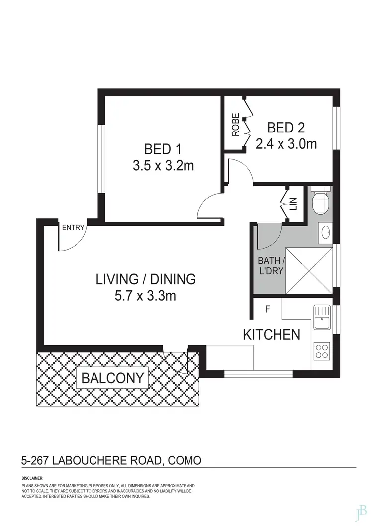Floorplan of Homely unit listing, 5/267 Labouchere Road, Como WA 6152