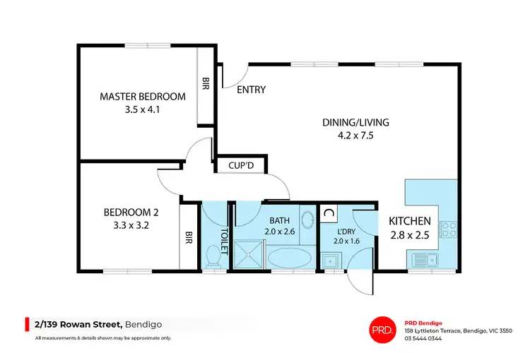Floorplan of Homely unit listing, 2/139 Rowan Street, Bendigo VIC 3550