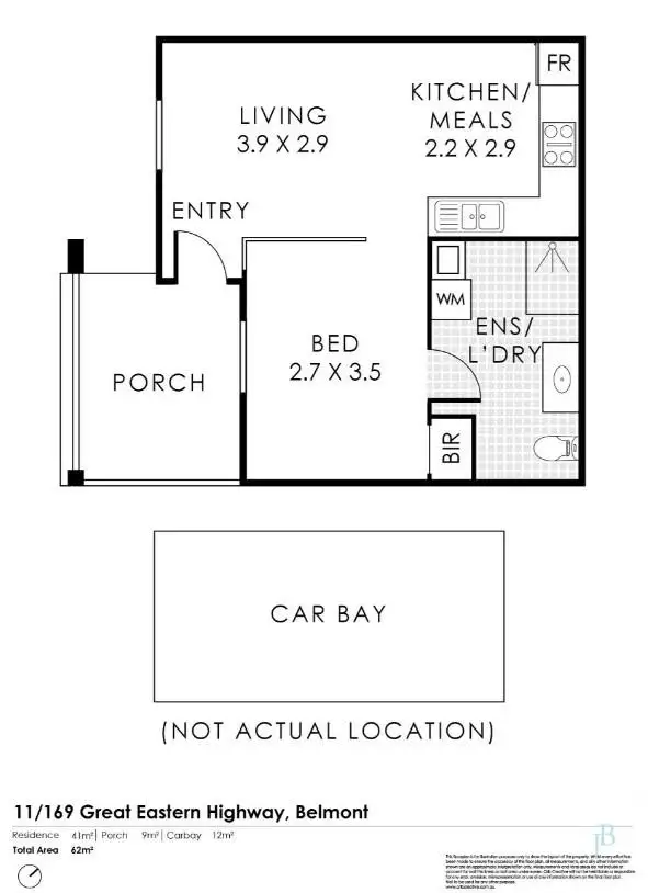 Floorplan of Homely unit listing, 11/169 Great Eastern Highway, Belmont WA 6104