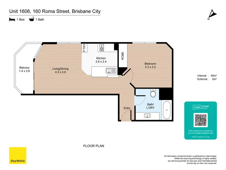 Floorplan of Homely apartment listing, 1606/160 Roma Street, Brisbane City QLD 4000