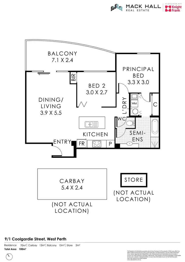Floorplan of Homely apartment listing, 9/1 Coolgardie Street, West Perth WA 6005