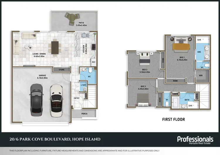 Floorplan of Homely townhouse listing, 20/6 Park Cove Boulevard, Hope Island QLD 4212