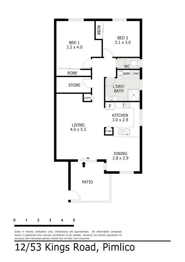 Floorplan of Homely unit listing, 12/53-55 Kings Road, Pimlico QLD 4812