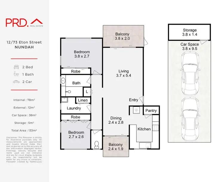 Floorplan of Homely unit listing, 12/73 Eton Street, Nundah QLD 4012