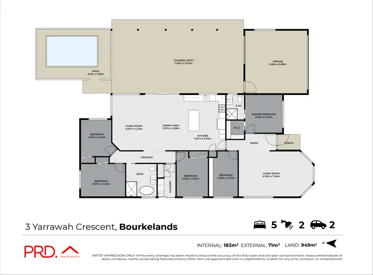 Floorplan of Homely house listing, 3 Yarrawah Crescent, Bourkelands NSW 2650